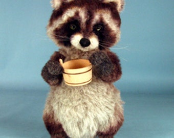 アライグマの型紙、ぬいぐるみアライグマの型紙、テディベアの型紙、ぬいぐるみの型紙、アーティストのアライグマのPDF、アライグマのDIY