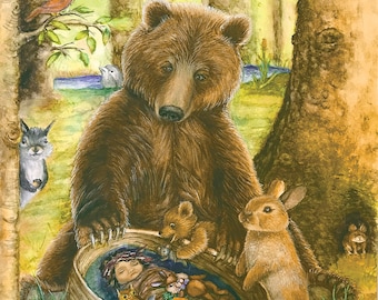 Watercolor Bear, Bear Guardian, Totem Bear Guide, Woodland Art, Shamanic Journey, Woodland Animals, Bear Totem, Spirit Bear