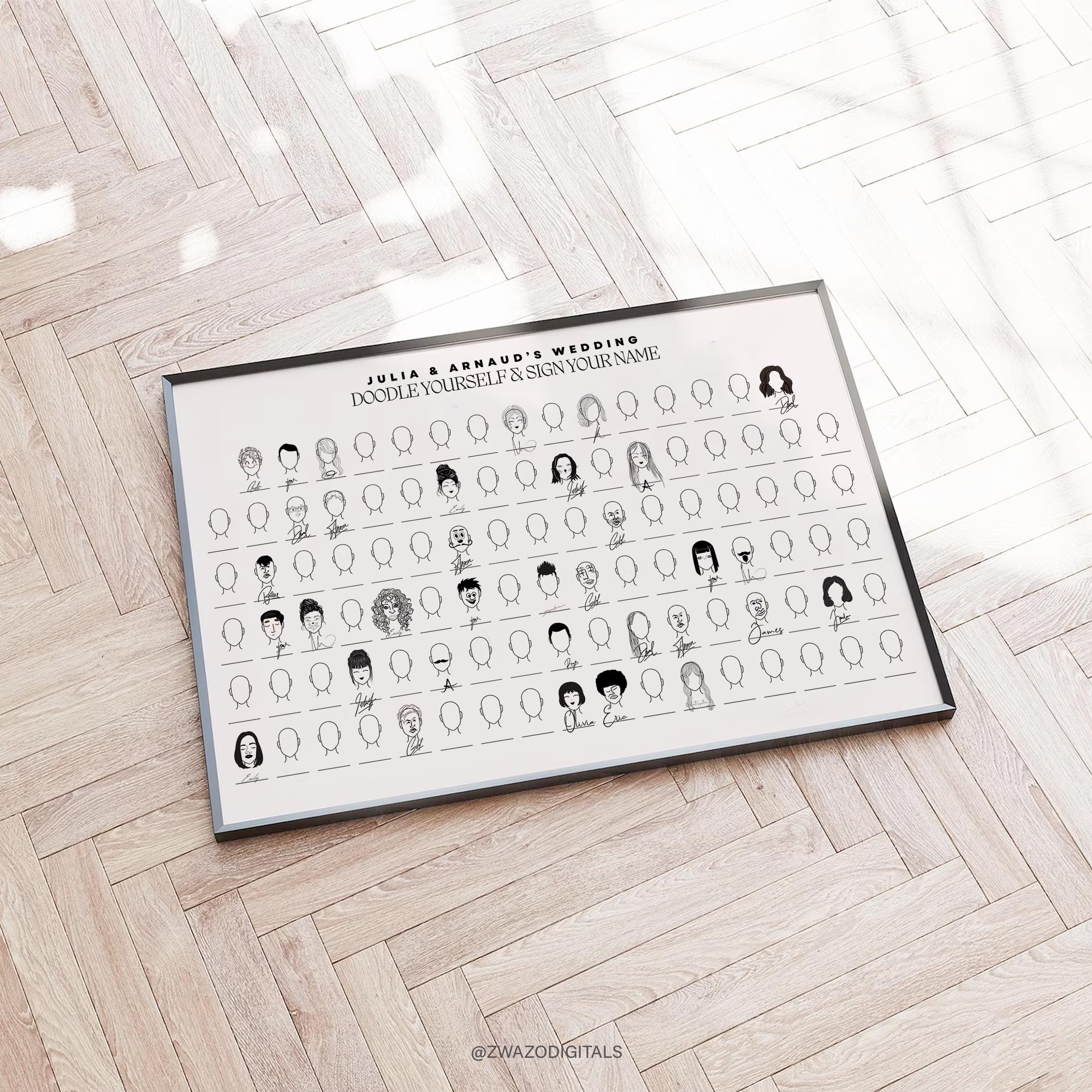 Wedding Guest Book Alternative, Interactive Wedding Games, Draw Your ...