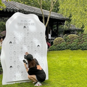 Wedding Guest Book Alternative, New Guest Book Idea, Unique Guest Book Sign, Interactive Fun, Guest Sign in by Drawing Their Faces, Template