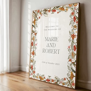 Art Deco Wedding Welcome Sign: Vintage Floral Art Nouveau (Digital Download, 18x24/24x36&quot;)