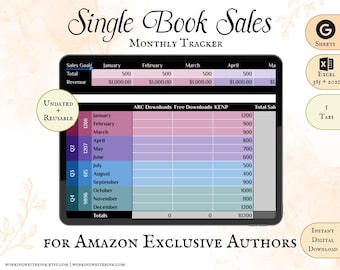 Seguimiento de ventas de libros de autores exclusivos de Amazon: versión de un solo libro