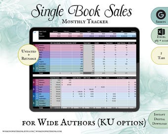 Seguimiento de ventas de libros para distintos autores (personalizable con la opción KU): versión de un solo libro