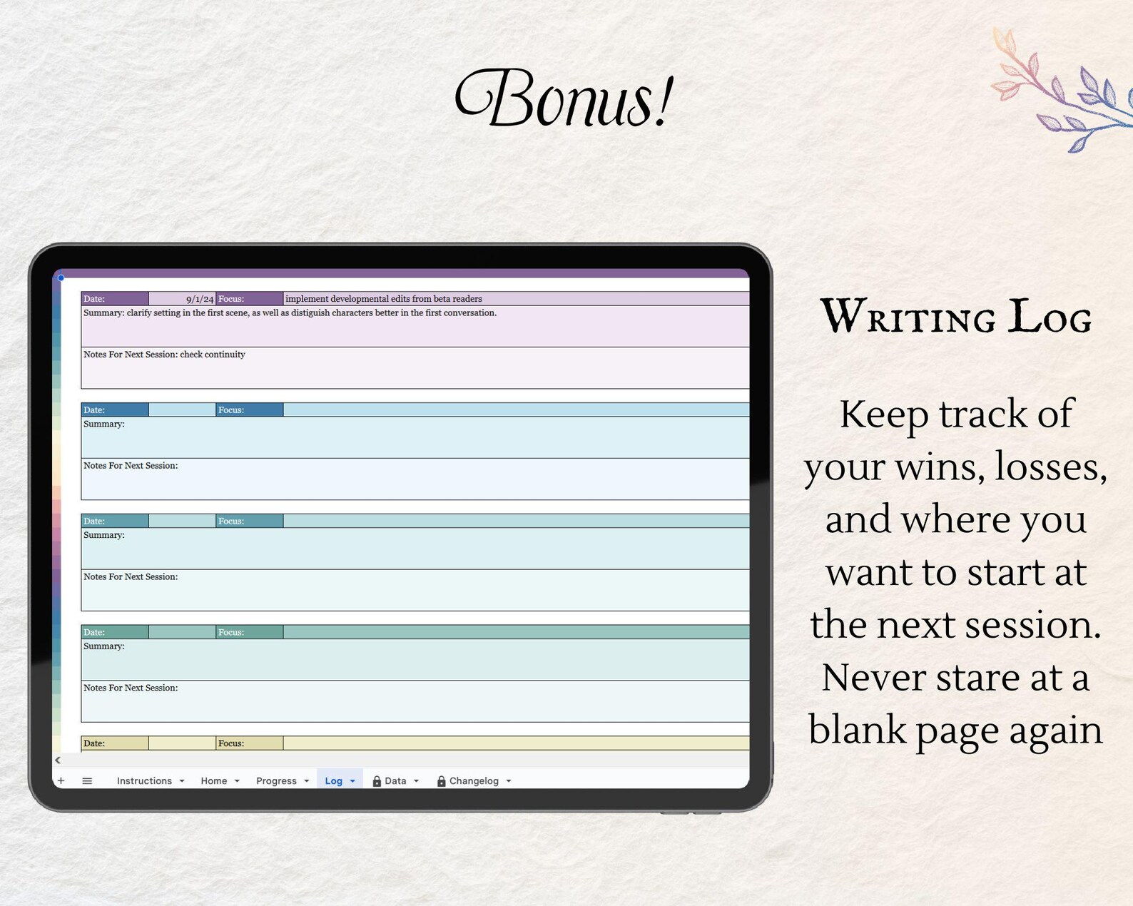 Story Writing Progress Customizable Writing Progress Tracker: Novel, Script, and More (digital ...
