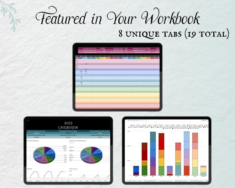 50 Book Word Count Tracker Productivty Tool for Authorpreneurs, Writer