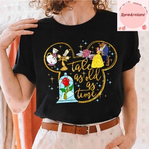 Personnalisé Filles Beauty & the beast Belle-T-shirt à manches longues blanc Personnalisé Filles Beauty & the beast Belle-T-shirt à manches longues blanc