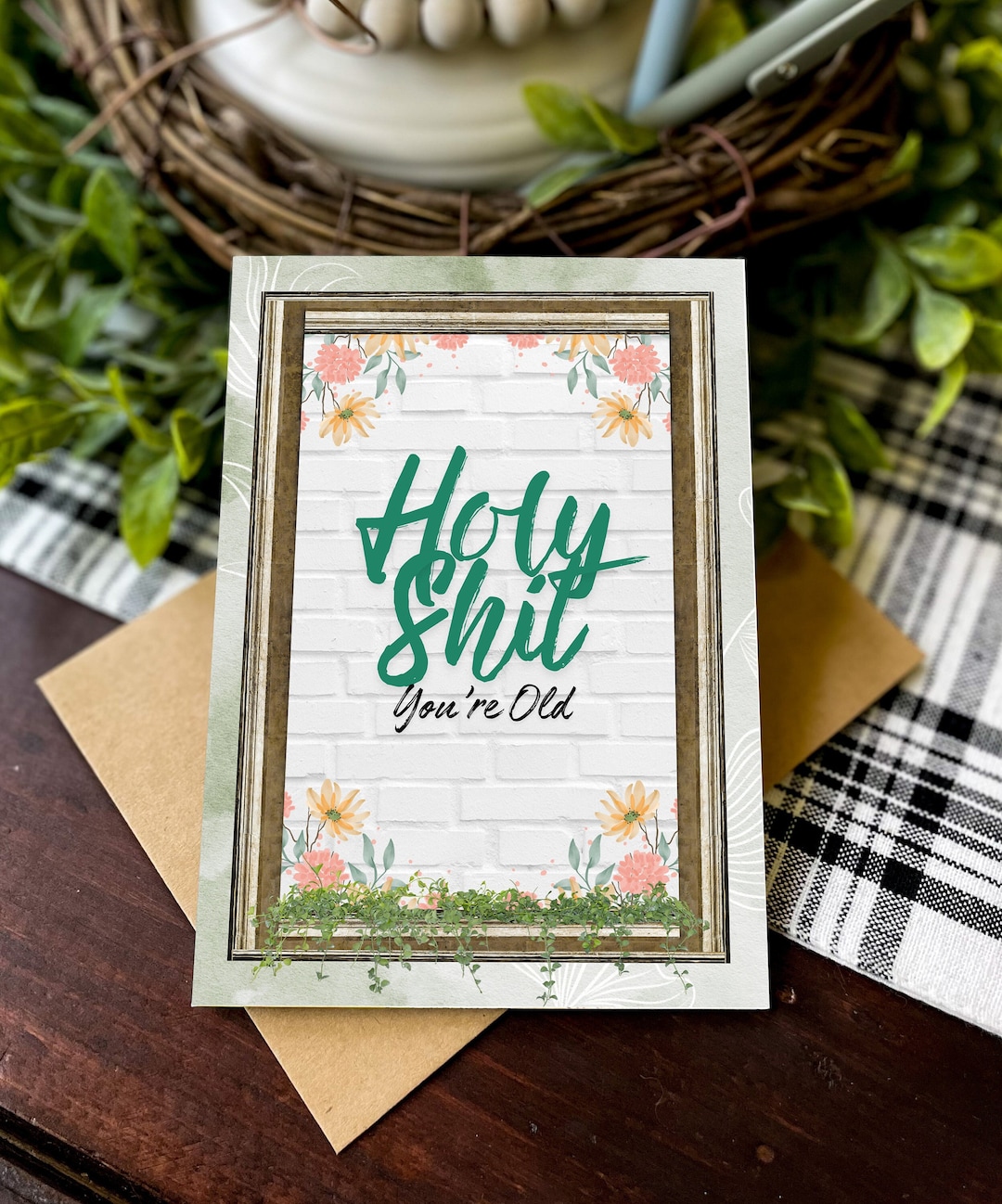Funny Birthday Card Holy Shit You're Old - Etsy