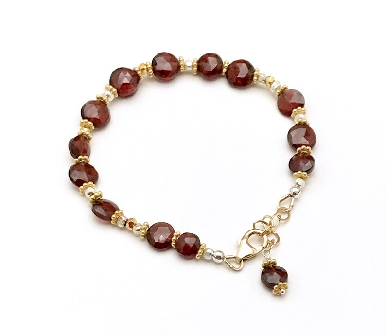 Fanta Spessartite Faceted AAA Stone Boutique Style OOAK Chic Adjustable Clasp Garnet Beaded Clasp Bracelet Super Star Cool for Stacking