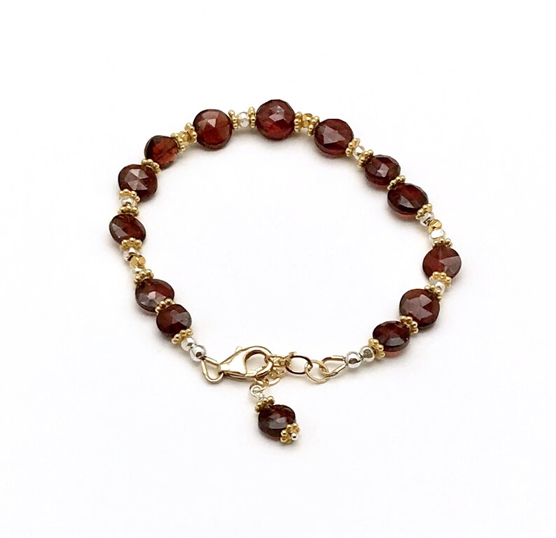 Fanta Spessartite Faceted AAA Stone Boutique Style OOAK Chic Adjustable Clasp Garnet Beaded Clasp Bracelet Super Star Cool for Stacking