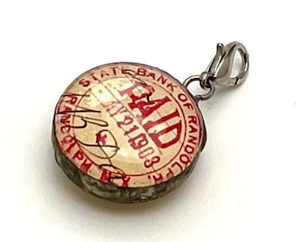 Vintage 2-Sided Watch Fob Pendant, Fun Funky Playful and Neutral, Wear as a Cool and Eclectic Pendant, Forever in Style, Timeless Gifting