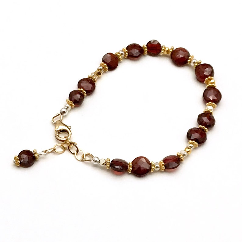 Fanta Spessartite Faceted AAA Stone Boutique Style OOAK Chic Adjustable Clasp Garnet Beaded Clasp Bracelet Super Star Cool for Stacking