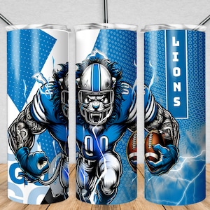 Lion 20 oz Straight Tumbler Sublimation Design Digital Download PNG, Skinny Tumbler Design Digital, Sports Tumbler Wrap