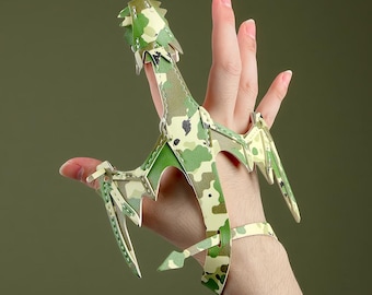 Camouflage Leather Dragon, Ten Dragon Colors To Choose From, Leather Dragon Wrist, Custom Hand Dragon Pet, Christmas Gifts For Children.