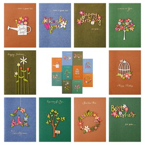 Conjunto de cartões de felicitações esculpidos em madeira, cartão de madeira feito à mão, cartão de madeira para casamento, cartão de madeira para aniversário, conjunto de cartões de agradecimento.