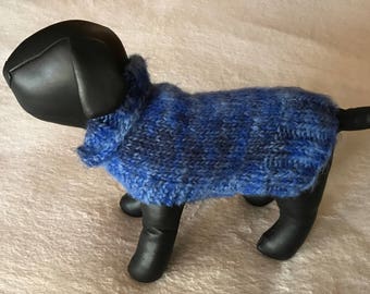 Winter Chihuahua Dog Sweater Shades of Blue.