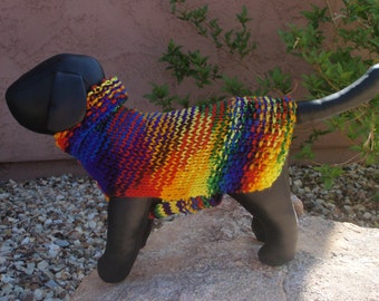 Mardi Gra Hand Knit Dog Sweater