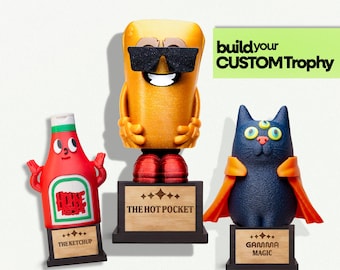 Custom 3D Printed Trophy, Personalized Desk Award, Employee Recognition Gift, 3D Printed in USA