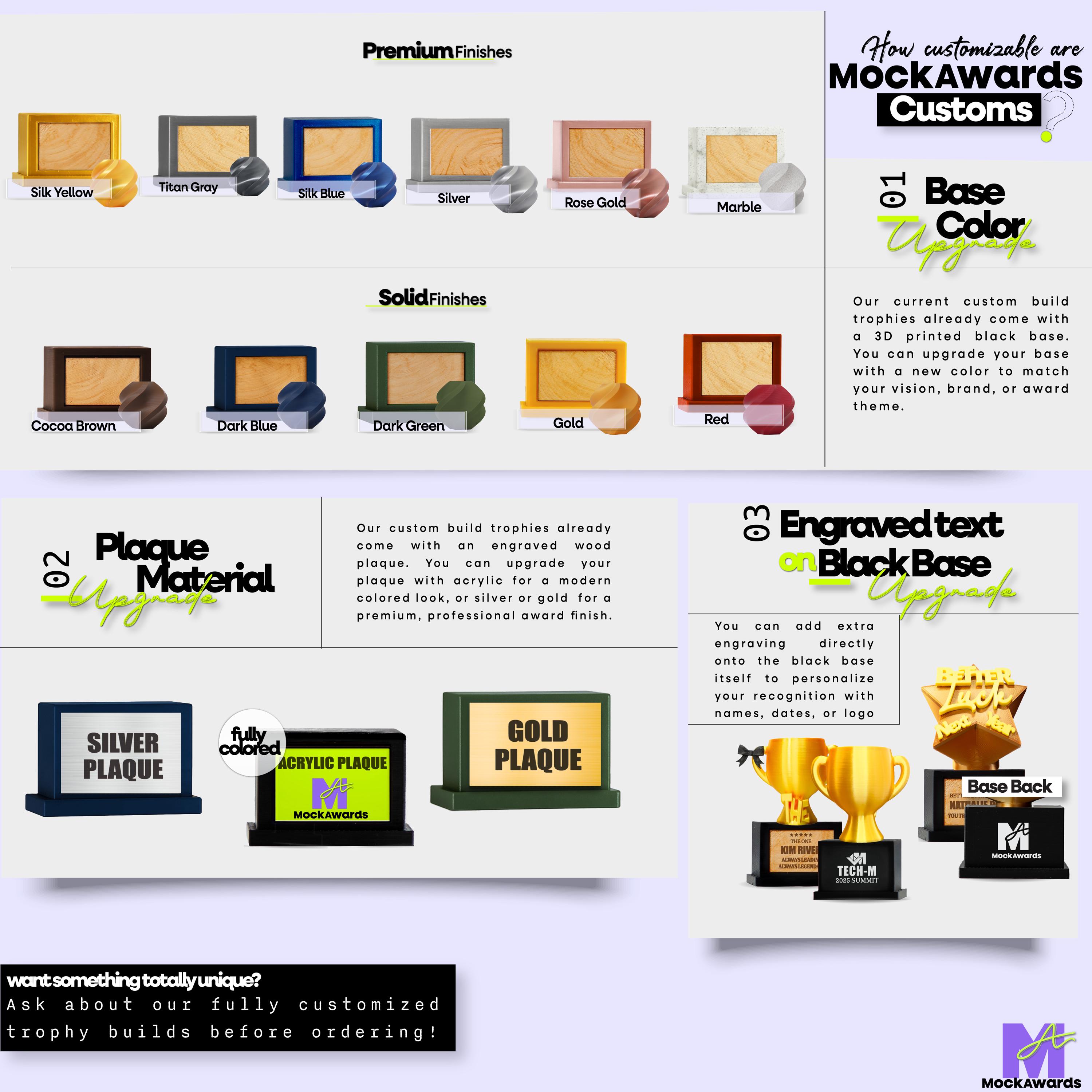 Build Your Trophy Add-ons - Upgrades | Custom Colors, Plaques & Extras ...