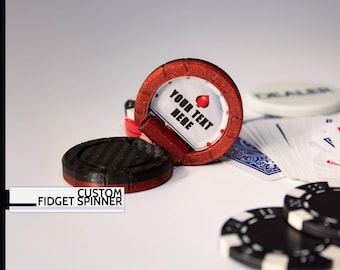 Custom Poker Chip Fidget Spinner - Personalized, Stress Relief, Casino Theme, Unique Gift, Gift Idea,  Fidget Spinner, Poker Lovers Gift