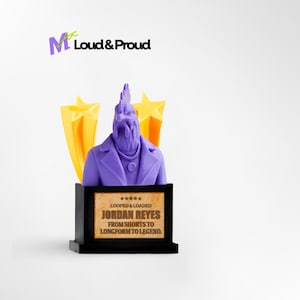 Loud & Proud, Funny Award Trophy,  Gag Gift,Personalized Engraved Plaque, Desk Decor , 3D Printed Unique, Gifts for Coworkers