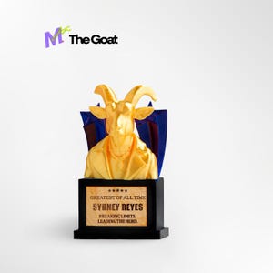 G.O.A.T Trophy,  Gag Gift, | Personalized Engraved Plaque,  Legend Series, Desk Decor , 3D Printed Unique, Gifts for Coworkers & Teams
