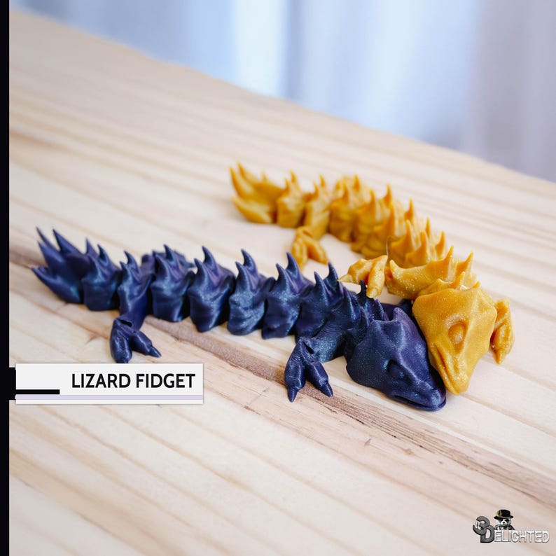 Lizard Fidget Flexible Lizard Fidget Toy, Colorful 3D Printed Desk Decor, Stress ...