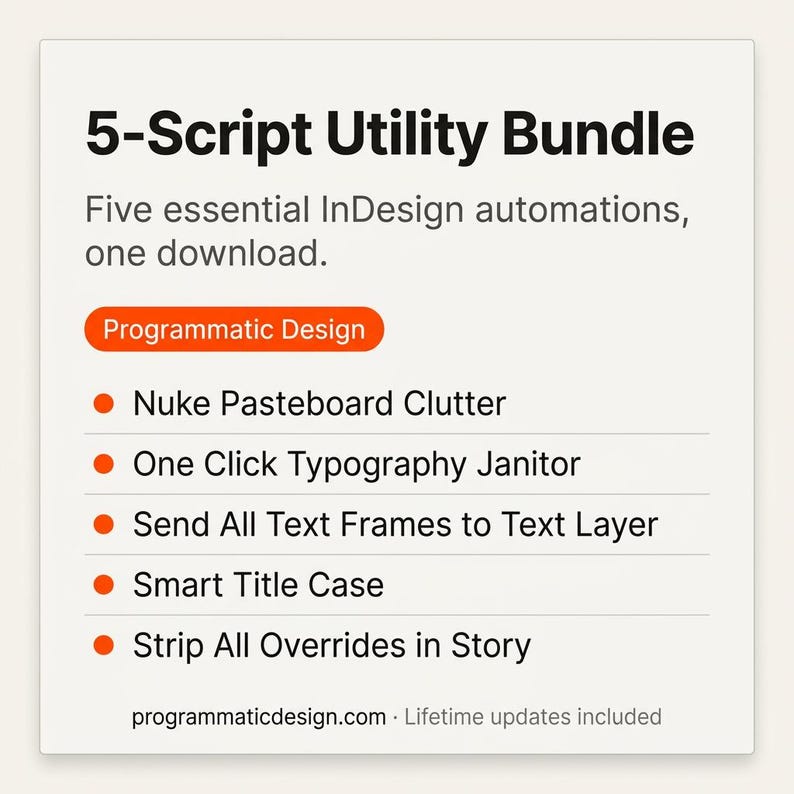 Programmatic Typography Programmatic Design: 5-script Utility Bundle – Indesign Automation ...