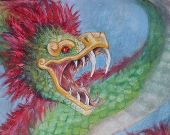 Quetzalcoatl Pastel Illustration