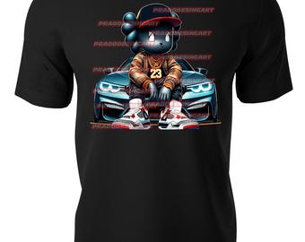 bmw kaws teddy bear hip hop gaffiti sneakers hustle t-shirt dtf / sublimation image digital download .png