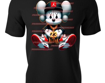 MICKEY MOUSE KAWSSS hip hop gaffiti sneakers teddy hustle , digital download .png