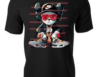 KAWS Gangster Teddybär Geld Hip Hop Gaffiti Sneakers Hustle T-Shirt DTF / Sublimation Bild digitaler Download .png