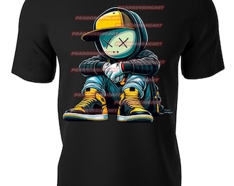 kaws money teddy bear hip hop gaffiti sneakers hustle t-shirt dtf / sublimation image digital download .png