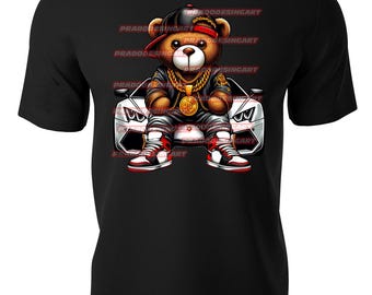 lambo teddy bear kaws hip hop gaffiti sneakers hustle t-shirt dtf / sublimation image digital download .png