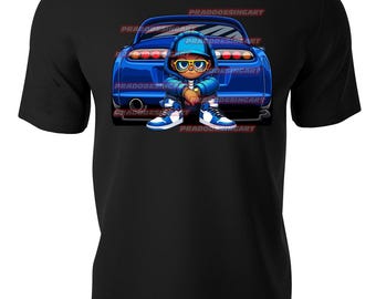toyota supra kaws teddy bear hip hop gaffiti sneakers hustle t-shirt dtf / sublimation image digital download .png