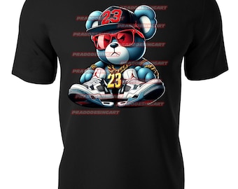 teddy bear kaws money hip hop gaffiti sneakers hustle t-shirt dtf / sublimation image digital download .png