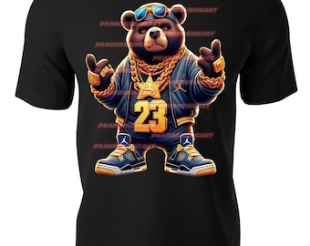 Teddybär Geld Hip Hop Graffiti Gangster Sneakers Hustle T-Shirt DTF / Sublimation Bild digitaler Download .png