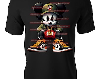MICKEY MOUSE kaws money teddy bear hip hop gaffiti sneakers hustle t-shirt dtf / sublimation image digital download .png