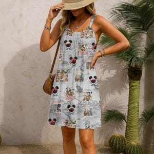 Pirates of the Caribbean Sling Dress, Disney Pirate Map Print Sundress, Adventure Park Outfit, Cruise Vacation Dress, Cosplay Dress