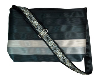 Dresden Star Black and Tan - Bolsa de mensajería de cinturón de seguridad reciclado de Souldier