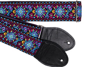 Hendrix Turquoise Seatbelt Guitar Strap by Souldier