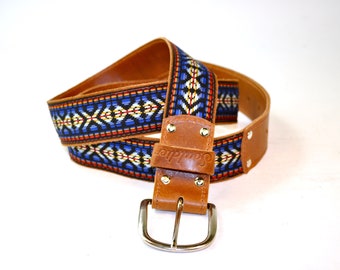 Souldier 'Laredo' Leather Belt in Blue