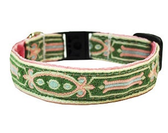 Pistachio Pink 5/8" Adjustable Handmade Cat Collar
