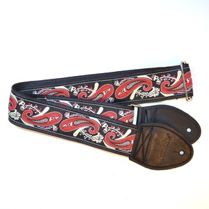Souldier &#39;Paisley&#39; Seatbelt Guitar Strap in Red