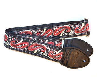 Souldier 'Paisley' Seatbelt Guitar Strap in Red
