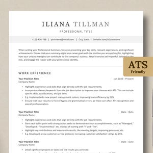 Modern Clean ATS Resume Template Word & Cover Letter, Professional ATS Friendly CV Template, Minimal Simple Resume for Job Application