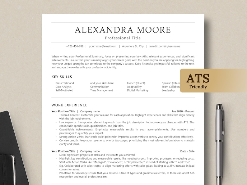 ATS Resume Template, Cover Letter, References (digital Download) - Etsy