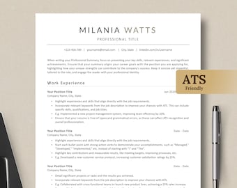 ATS Resume Template: Modern CV, Cover Letter & References (Word)