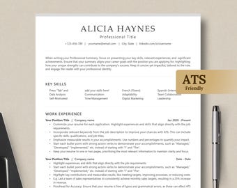 ATS Resume Template, Cover Letter, Icons, Minimalist Design (Word)