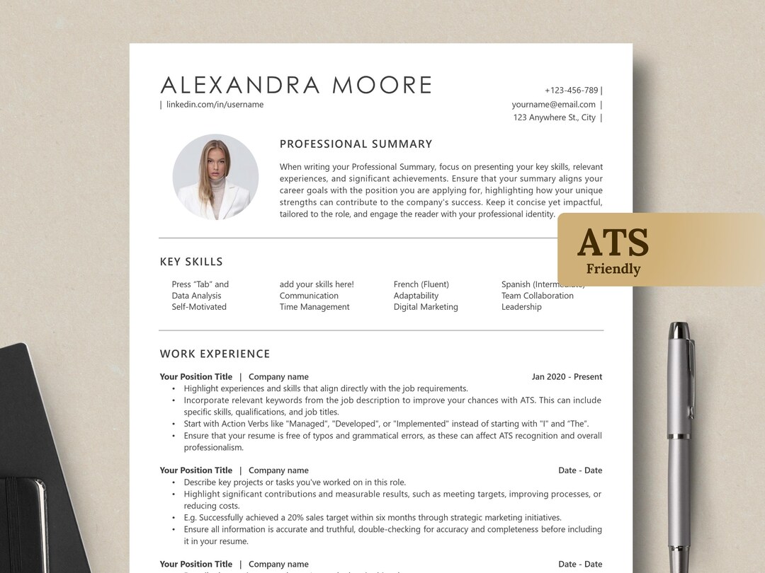Minimalist Resume Template: Ats-friendly CV With Cover Letter (download ...