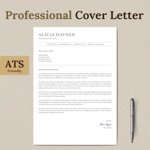 ATS-Friendly Cover Letter Template, Professional Editable Sample (Word, PDF)